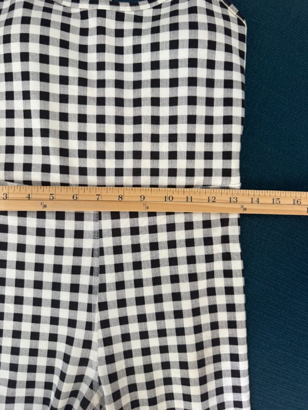 Old Navy Active Powerchill Racerback Checkered Romper in Black/White Plaid Check - Picture 5 of 10